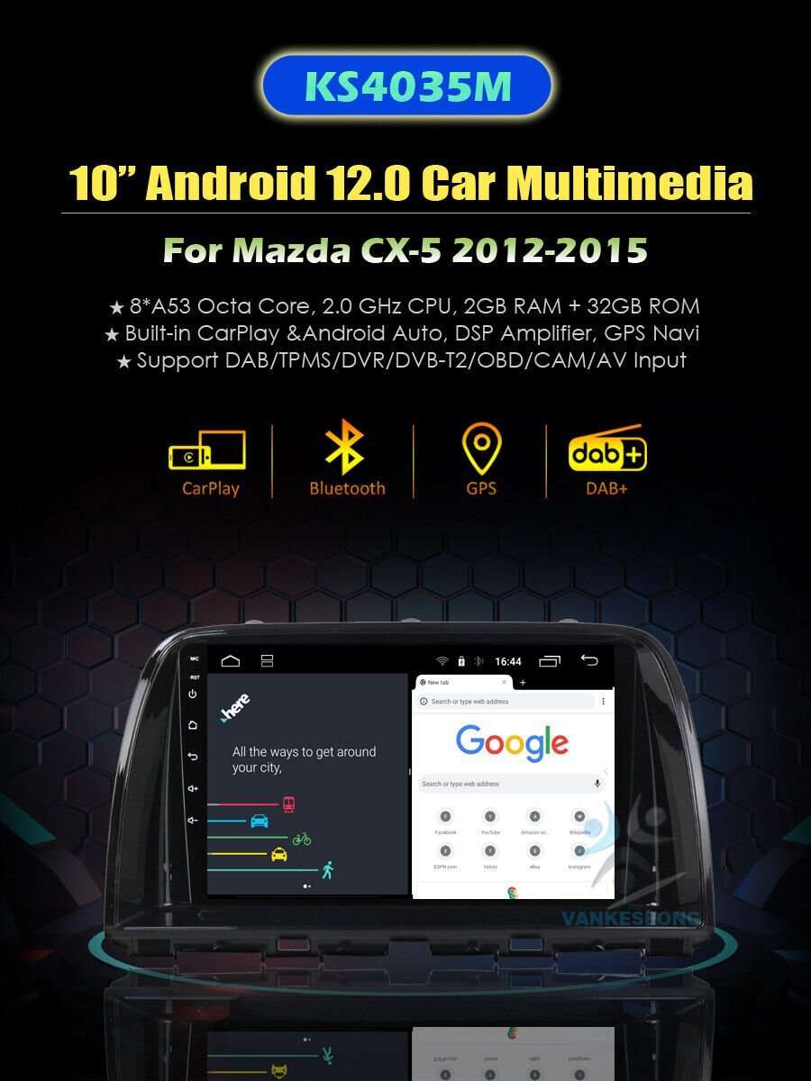 9" Android Autoradio CarPlay GPS Navigation DAB+DSP BT For MAZDA CX-5 2012-2015