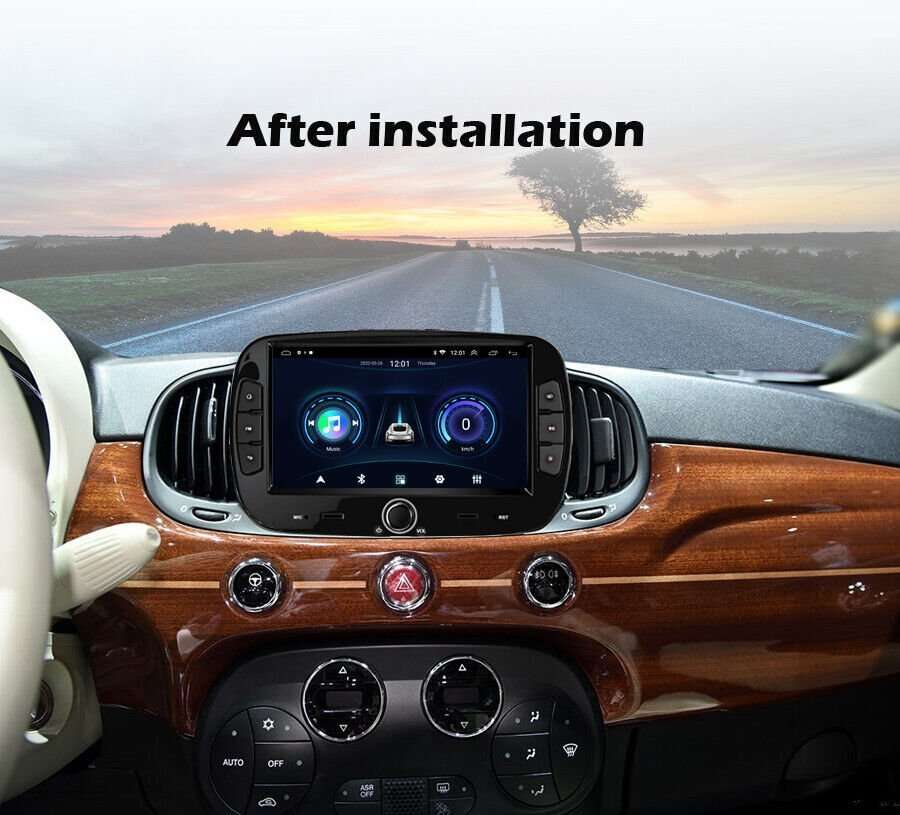 7" 32GB Android 12 Head Unit BT CarPlay Sat Nav GPS Radio For Fiat 500 2016-2019