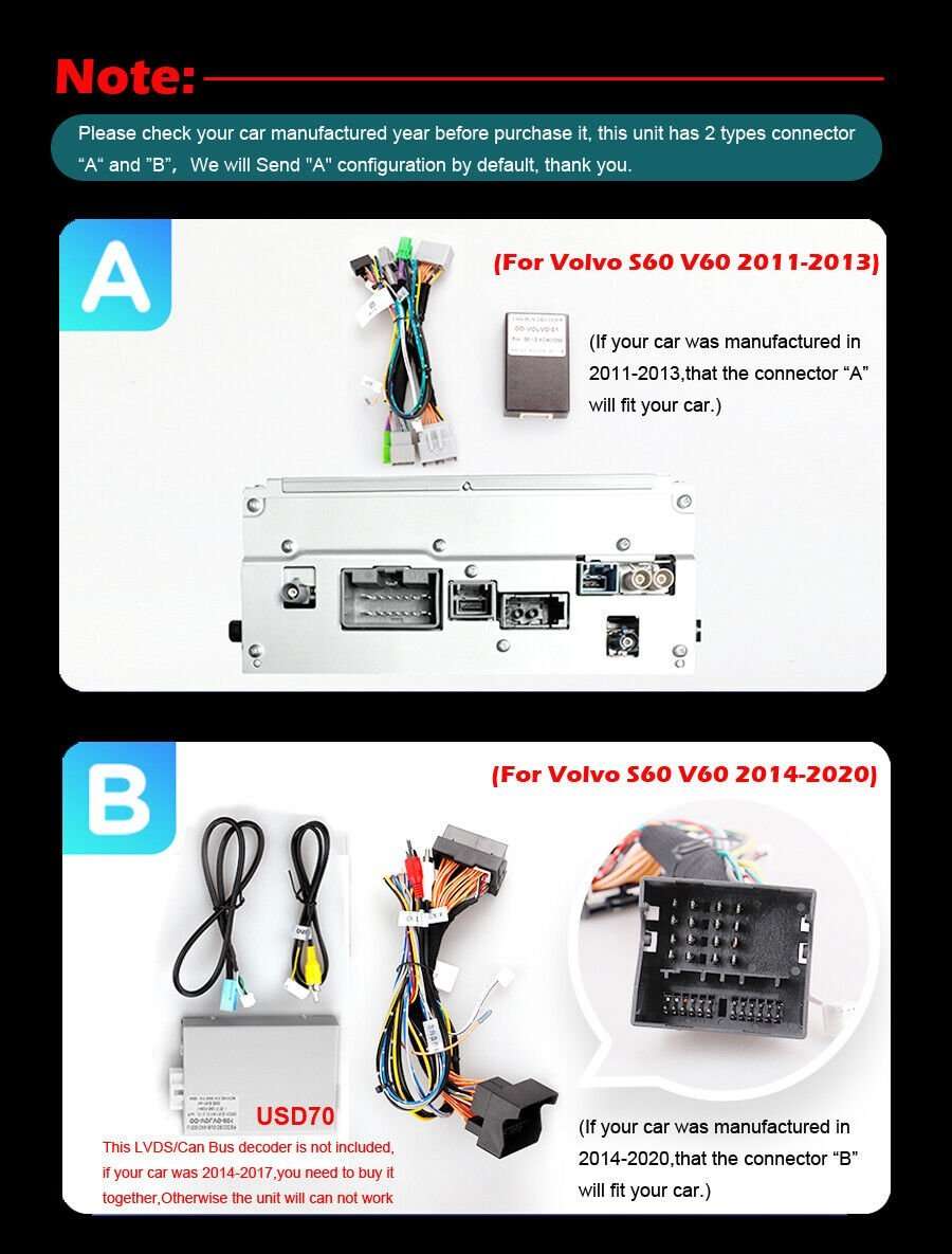 For Volvo S60 V60 2011-2013 DAB+ Autoradio Navigation BT Android Auto