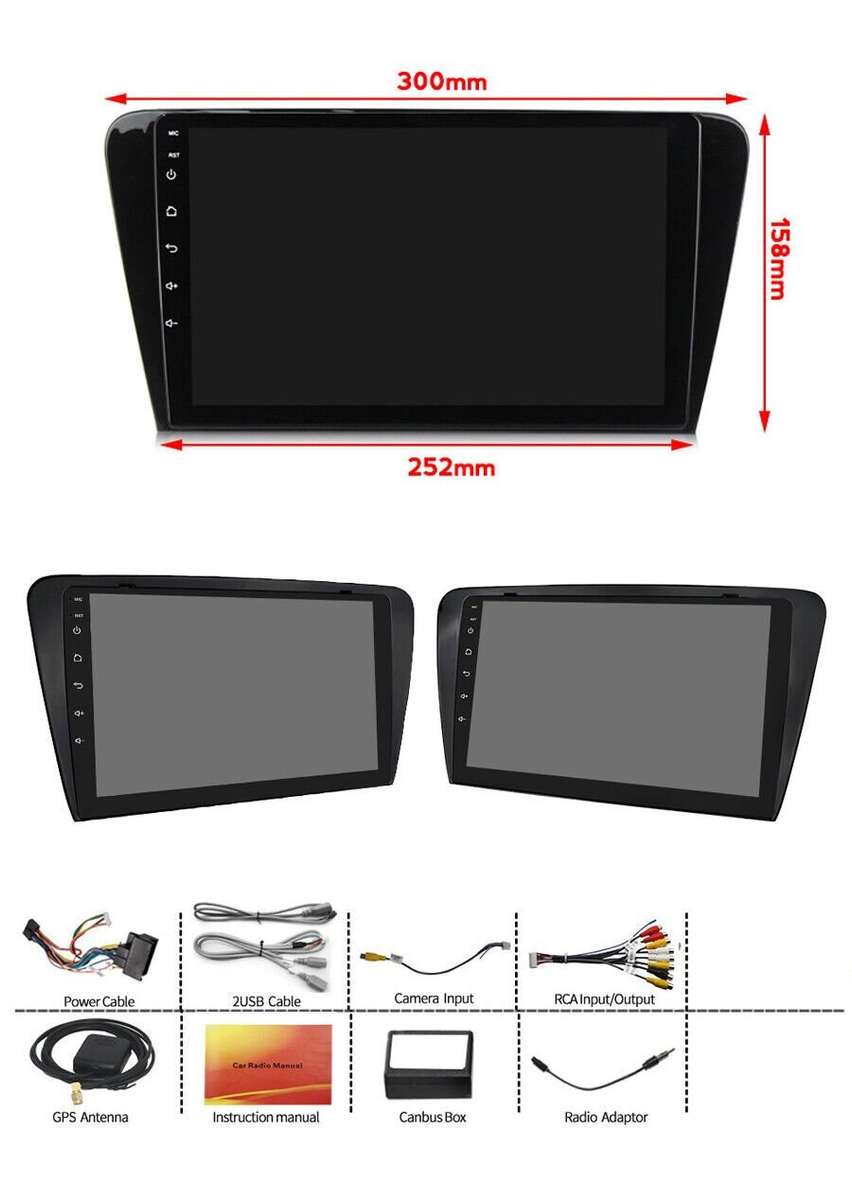 10.1" CarPlay Android Auto Radio GPS Head Unit Navi for Skoda Octavia 2013-2018