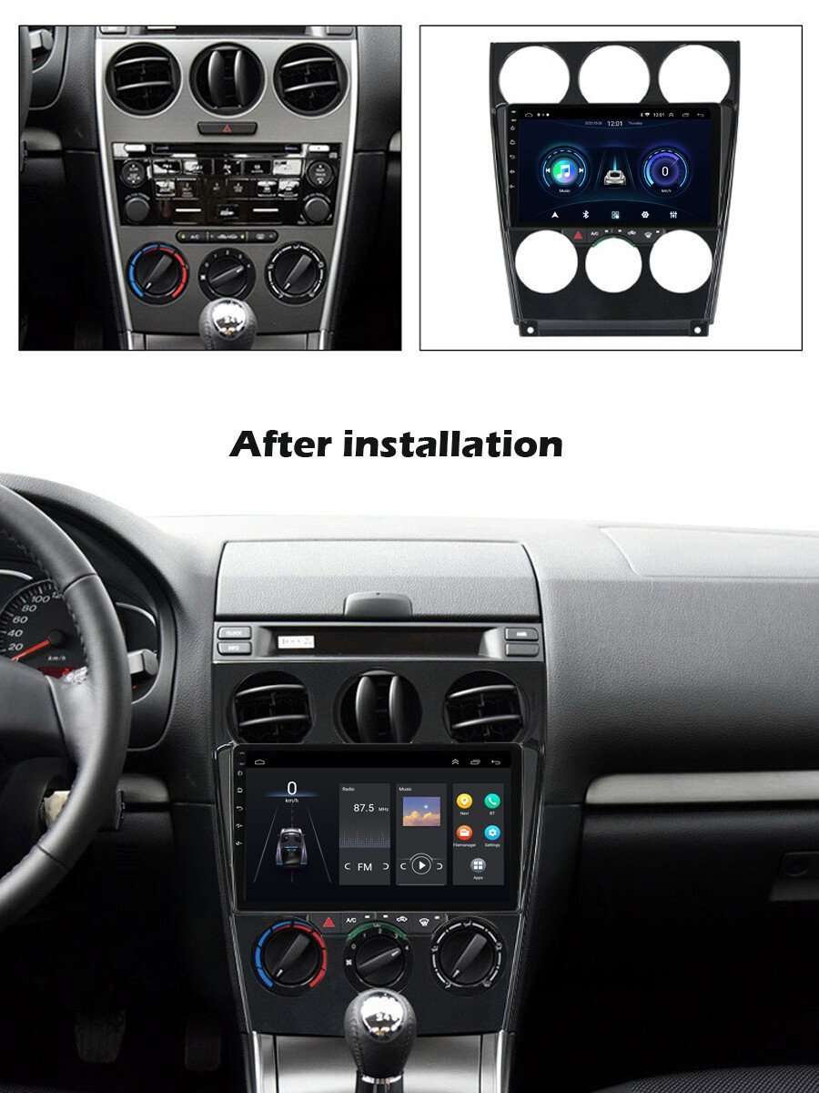 9" Android12 BT CarPlay Autoradio Bluetooth Navigation GPS For Mazda 6 2002-2008