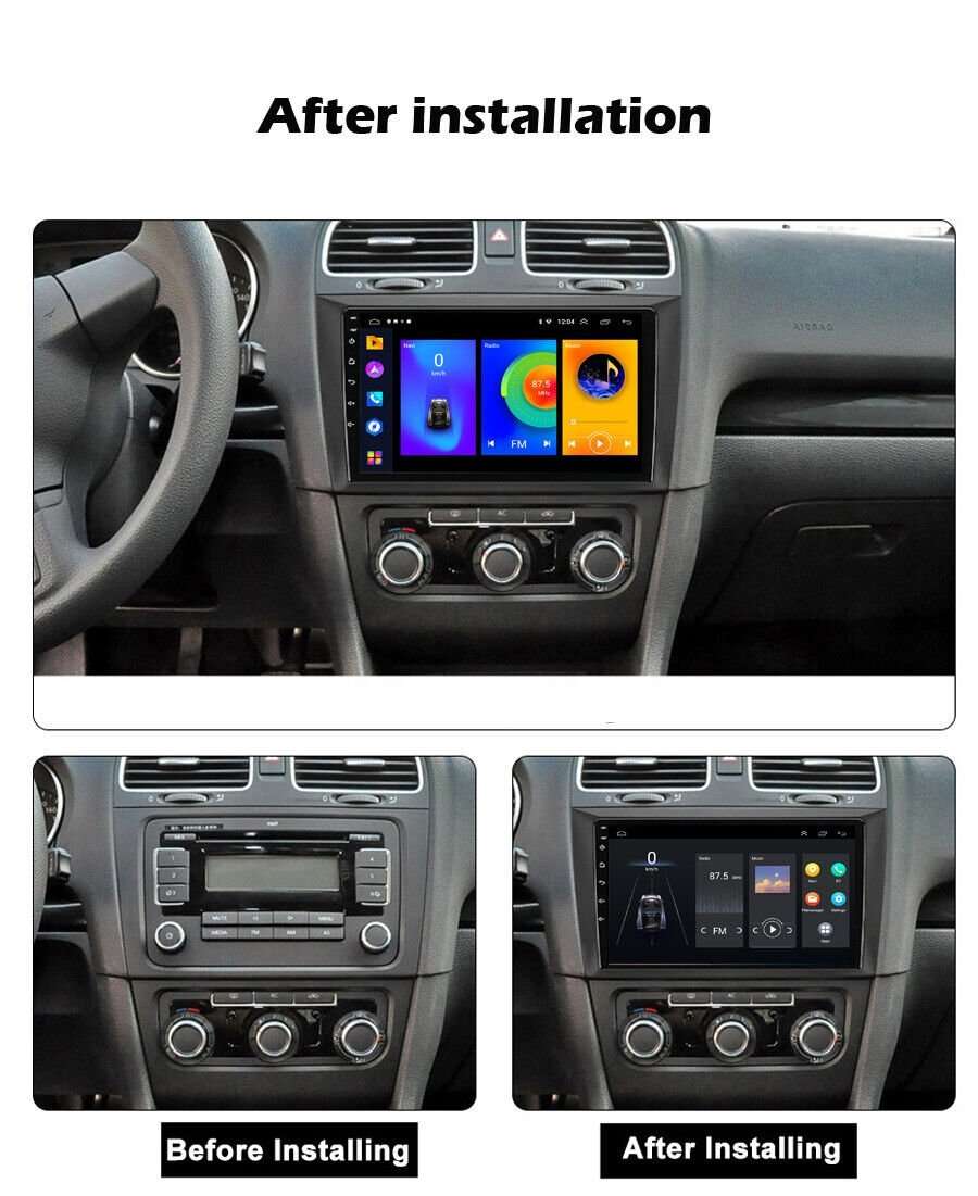 9"Android 11 Head Unit CarPlay GPS SatNav DAB+Radio WiFi for VW Golf 6 2008-2016