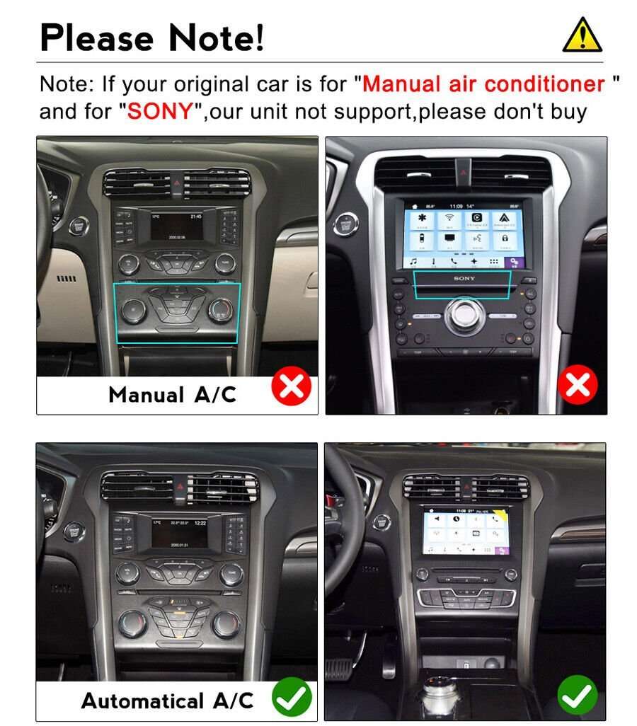 9.7" Android Auto CarPlay Autoradio Navigation GPS For Ford Mondeo V 2013-2018