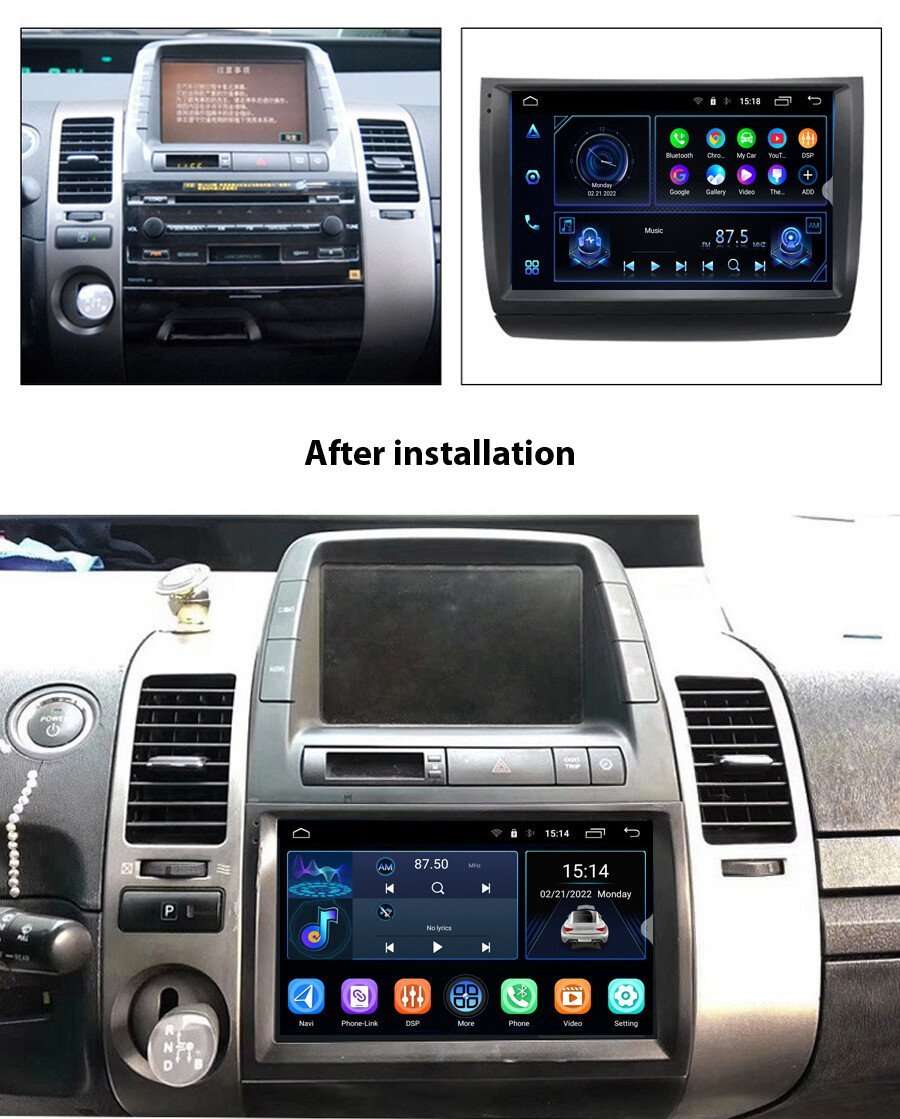 CarPlay Android Autoradio GPS Navigation BT DAB+ Wifi For Toyota Prius 2003-2011