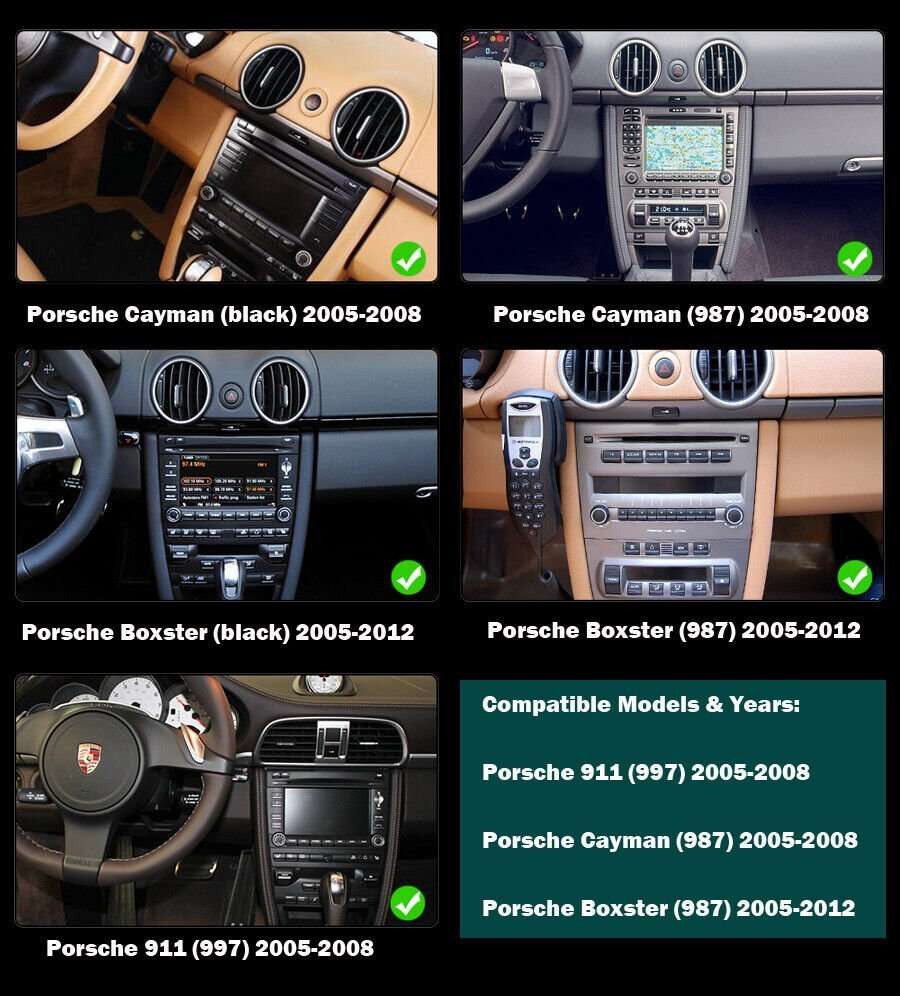 Android Auto Radio GPS Navigation For Porsche 911 997 2005-2008 Schwarz