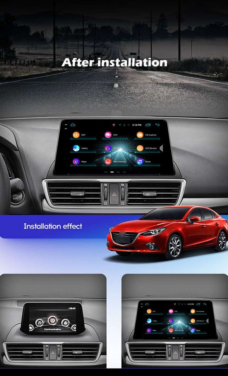 9"Android Autoradio CarPlay GPS Navigation DAB+DSP BT For Mazda3 Axela 2013-2017