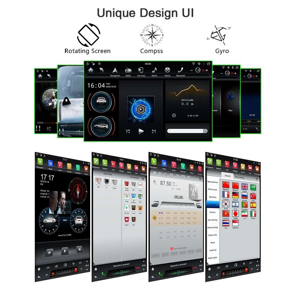 12.2" Doppel Din 4+64GB Android Auto CarPlay Autoradio Navigation GPS BT DAB DSP