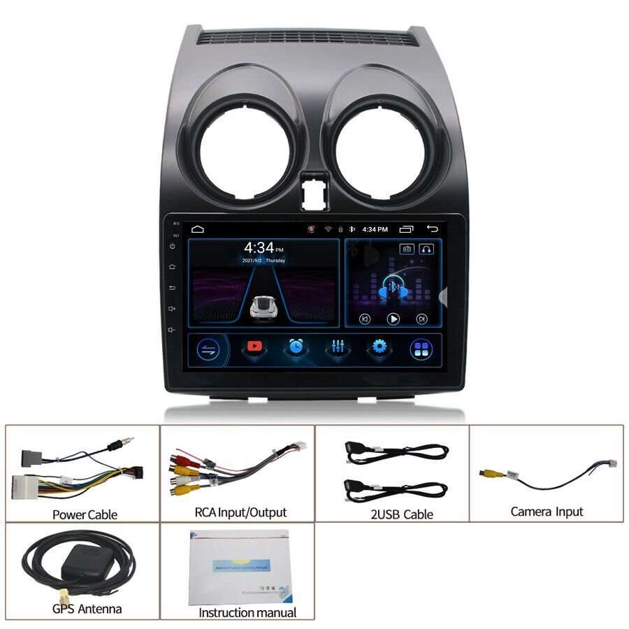 For Nissan Qashqai 2006-2013 CarPlay Android 13 GPS Navigation BT Autoradio DAB+