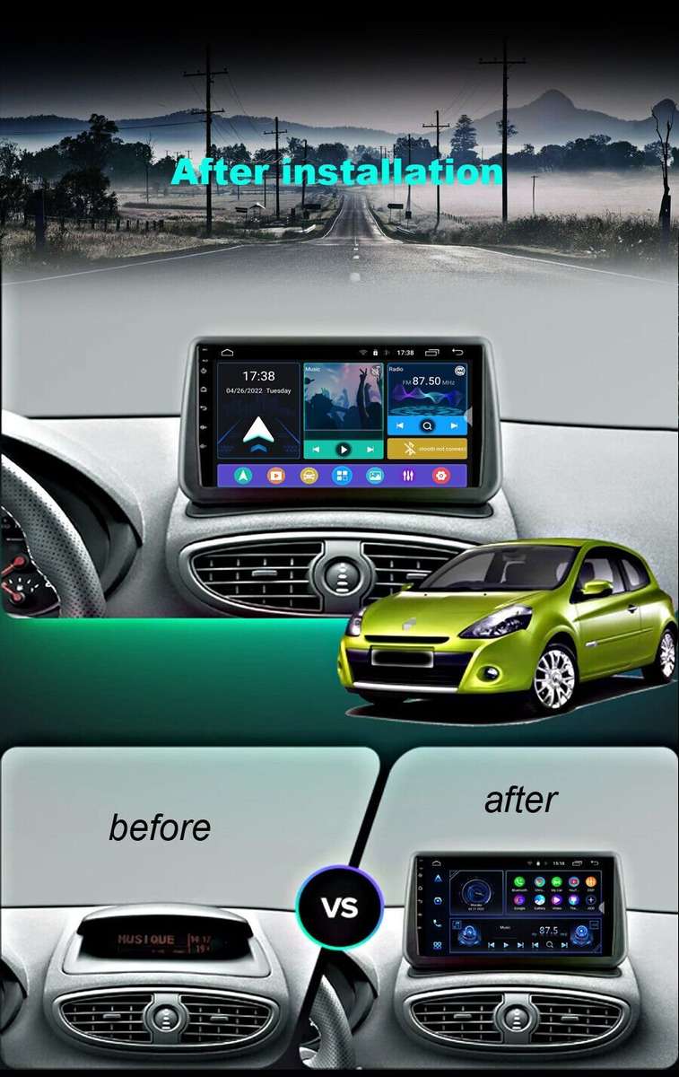 Android Autoradio CarPlay DAB Wifi GPS Navigation For Renault Clio 3 2005-2014