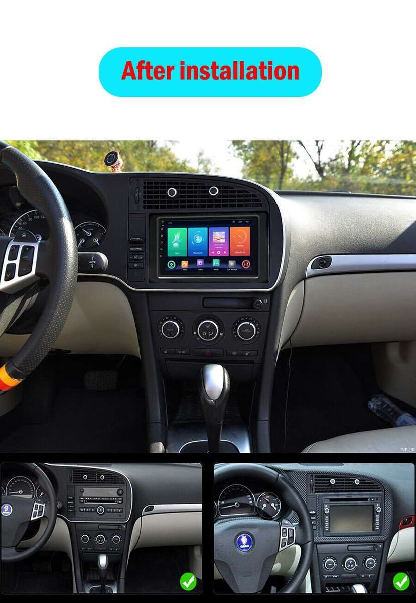 9" 8-Kern 64GB BT Android Auto CarPlay For SAAB 9-3 2007-2011 GPS DAB+ Autoradio