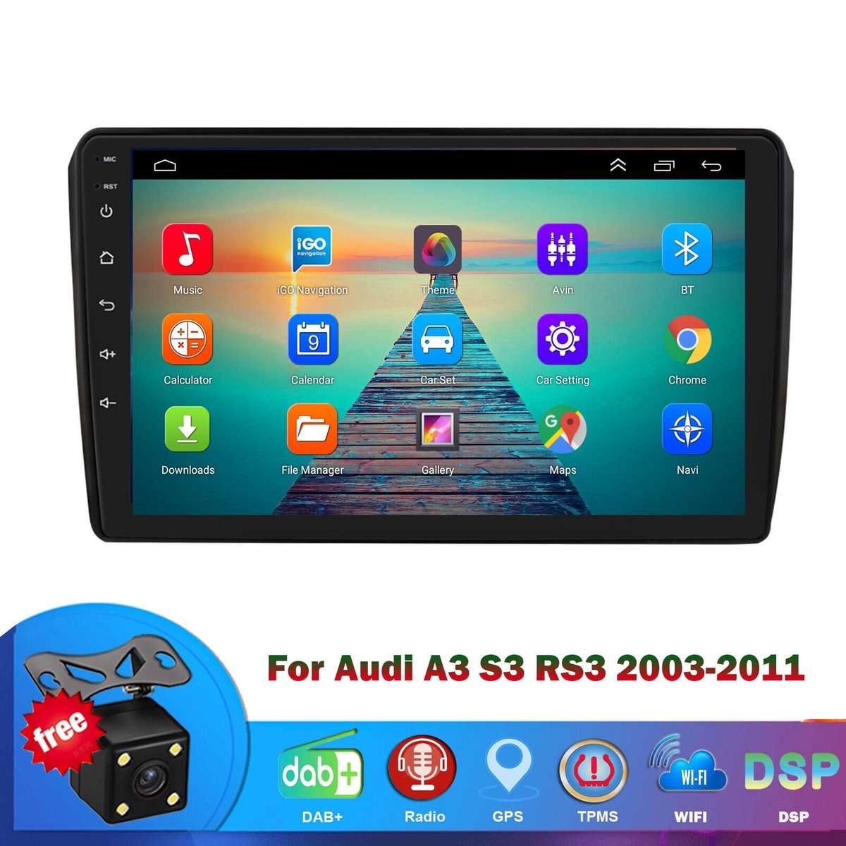 For AUDI A3 S3 RS3 2003-2011 DAB+ Android Radio Car Stereo Navigation GPS BT USB