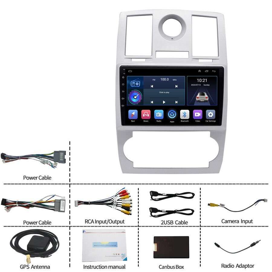 For Chrysler 300C 2004-2011 FM Radio Head Unit GPS Sat Nav CarPlay Android13+Cam