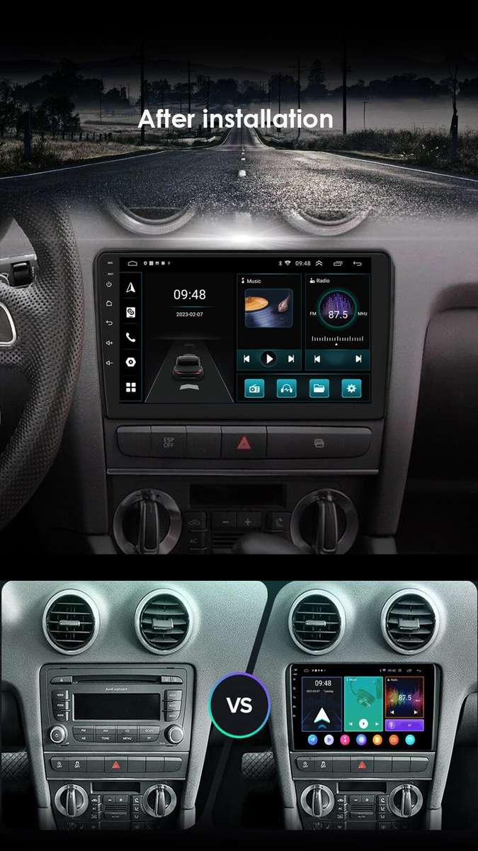 For Audi A3 S3 RS3 2003-2011 Touchscreen GPS Sat Nav Android 12 Autoradio BT DAB