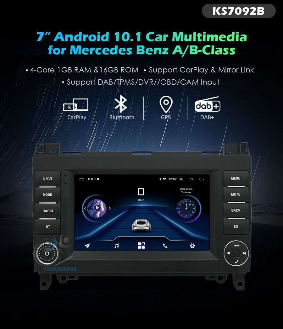 7"Touch Screen Android Head Unit GPS Radio For Mercedes Sprinter Viano Vito W639