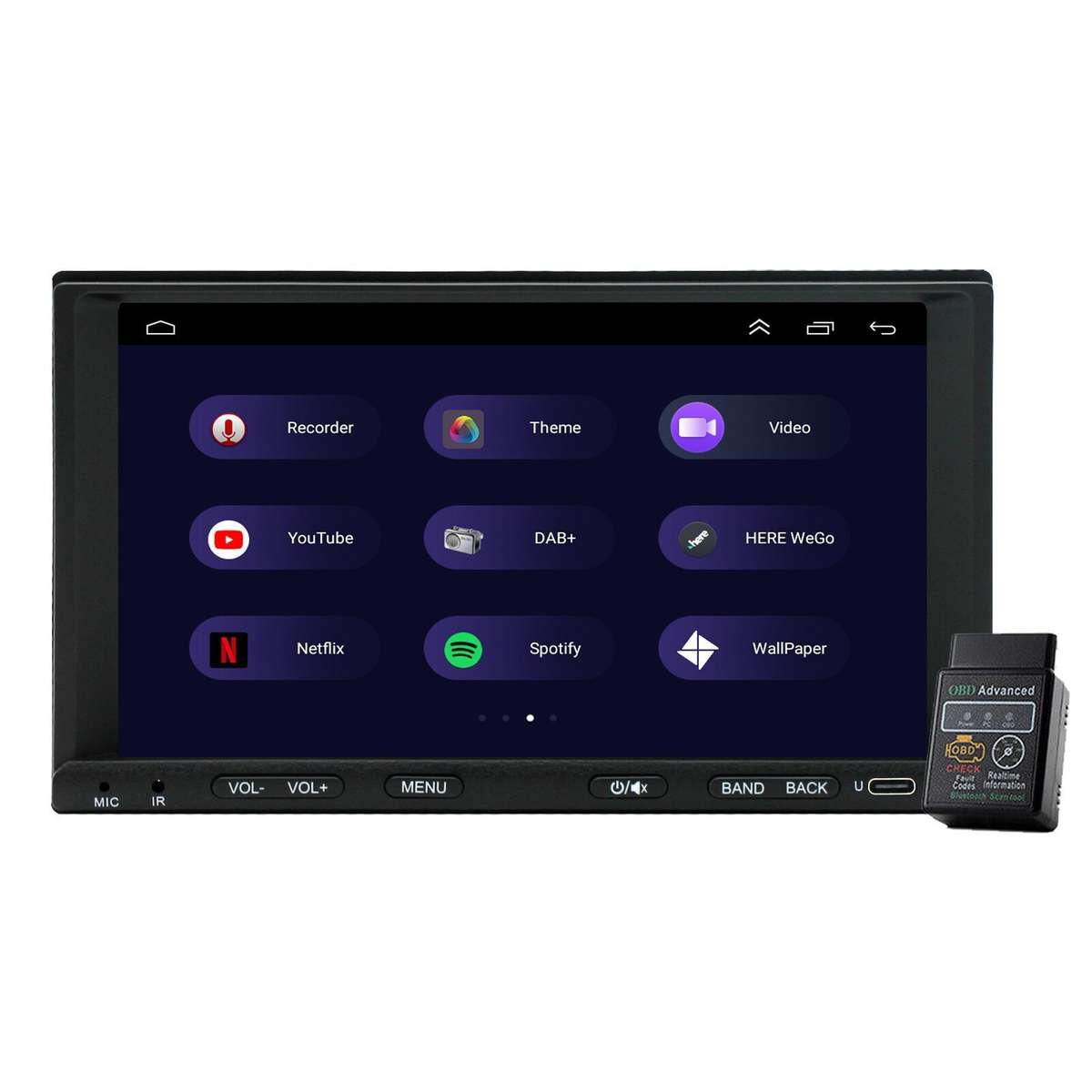 Double DIN 7" 32GB Car Radio Stereo Android Auto CarPlay Sat Nav USB Type-C GPS