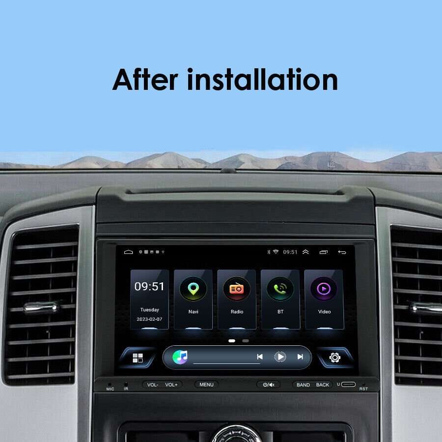 Double DIN 7" 32GB Car Radio Stereo Android Auto CarPlay Sat Nav USB Type-C GPS