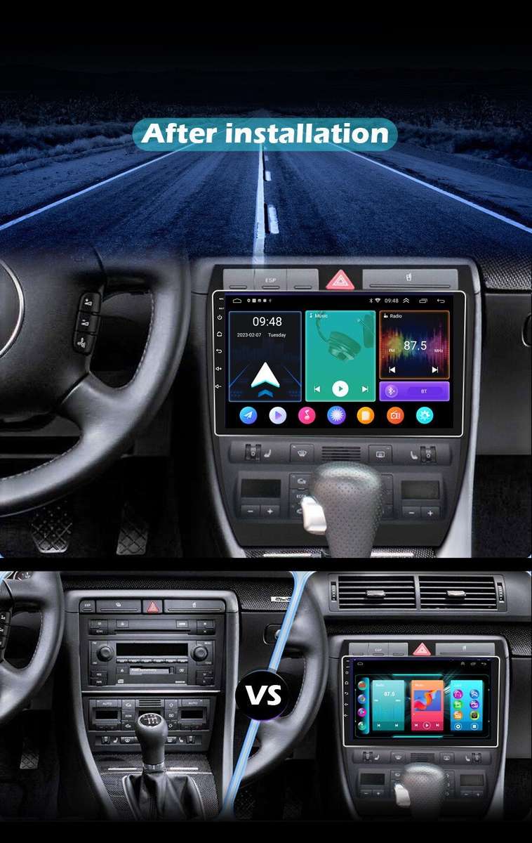 For 1997-2004 Audi A6 C5 S6 RS6 CarPlay Autoradio Android13 Touchscreen GPS Navi