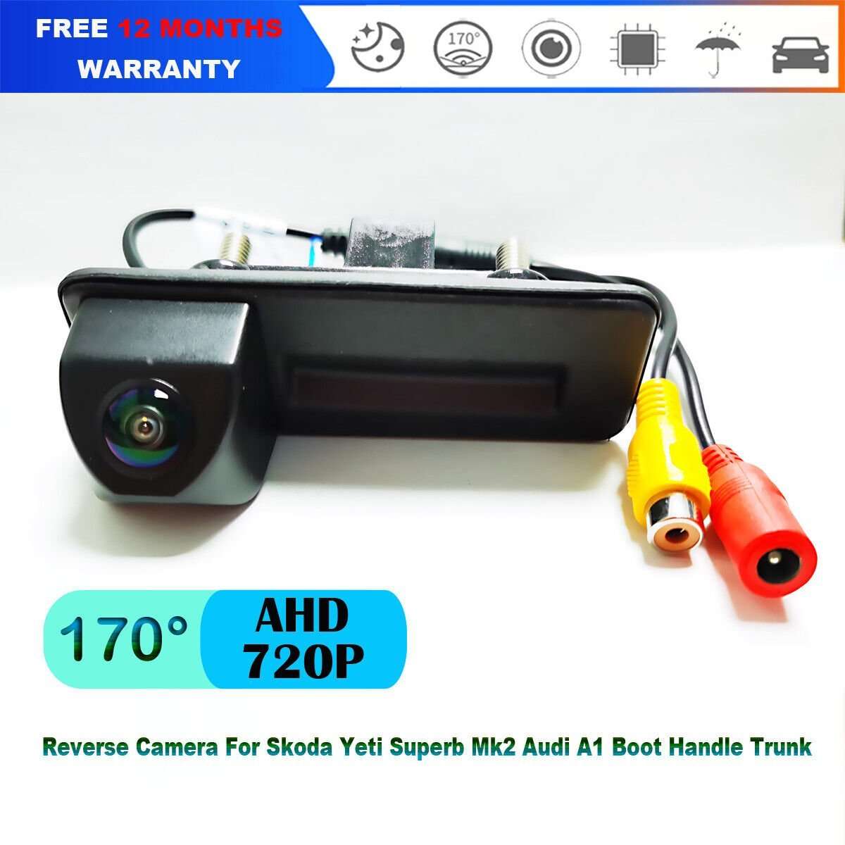 AHD 720P Car Reverse Camera For Skoda Octavia MK2 Superb MK2 Boot Handle Trunk
