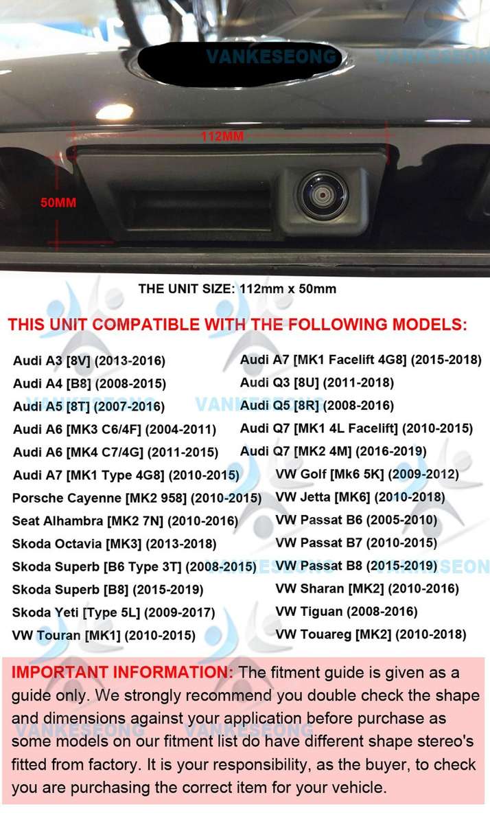 Car Reversing Camera AHD 1080P For Audi A4 B8 Porsche Cayenne MK2 Parking Camera