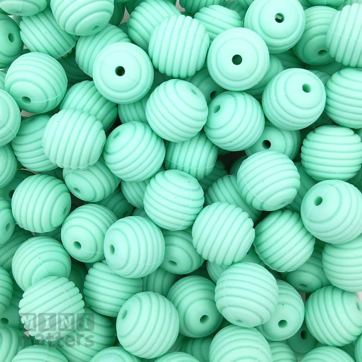 Beehive Silicone Beads - Mint Green