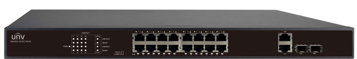 Uniview 16-Port Poe Switch With Extend Mode - Versatile Networking Solution