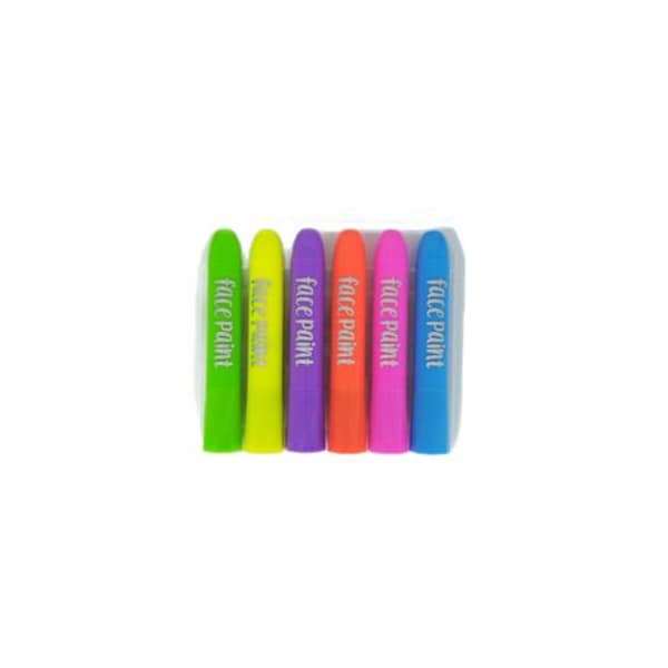 Neon Colors Face Paint Set Of 6 Sticks For Kids Parties &amp; Sports