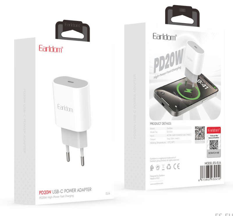 iPhone Charger Set  USB C 20W Wall Adapter + Type C Cable