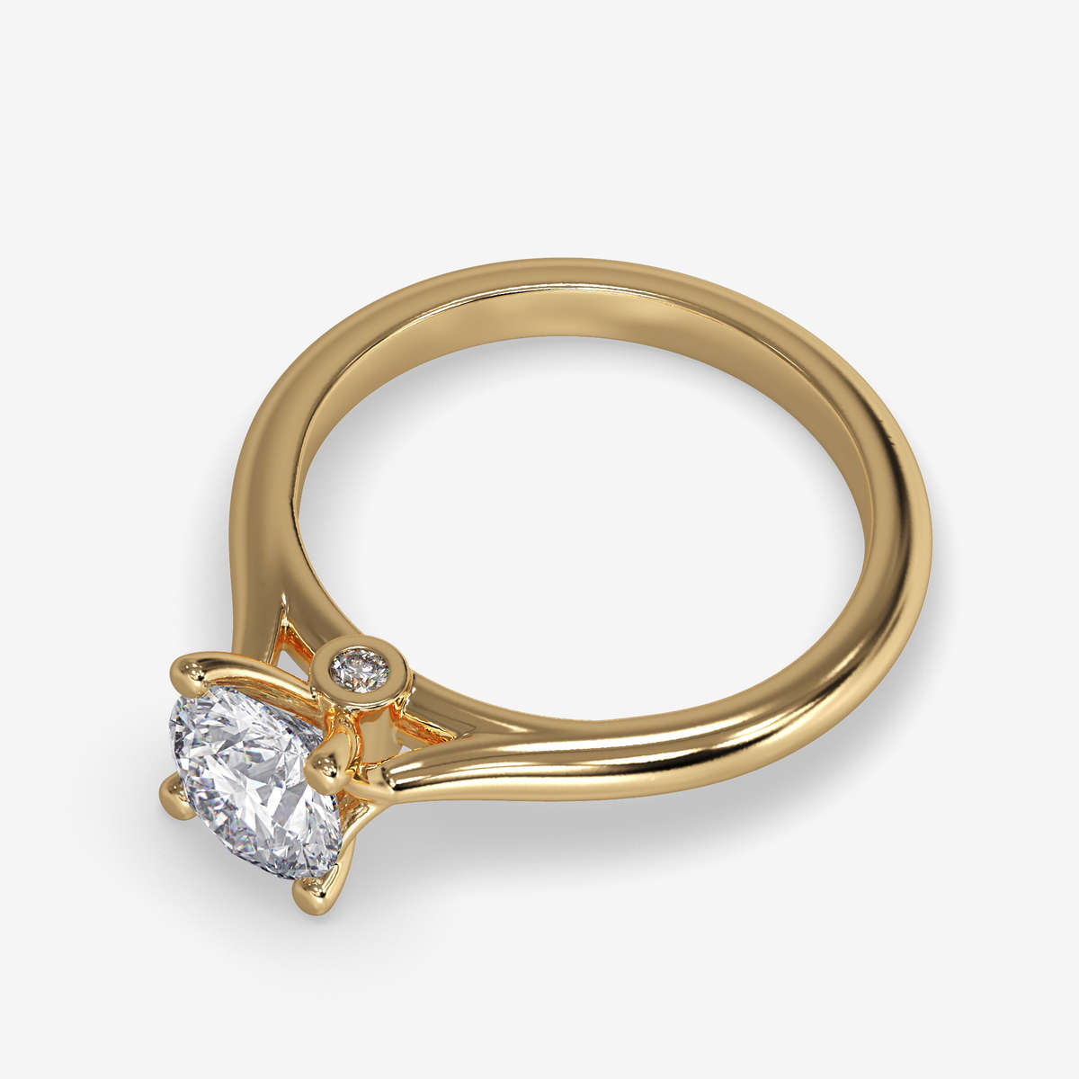 0.80ct Round Moissanite Engagement Ring