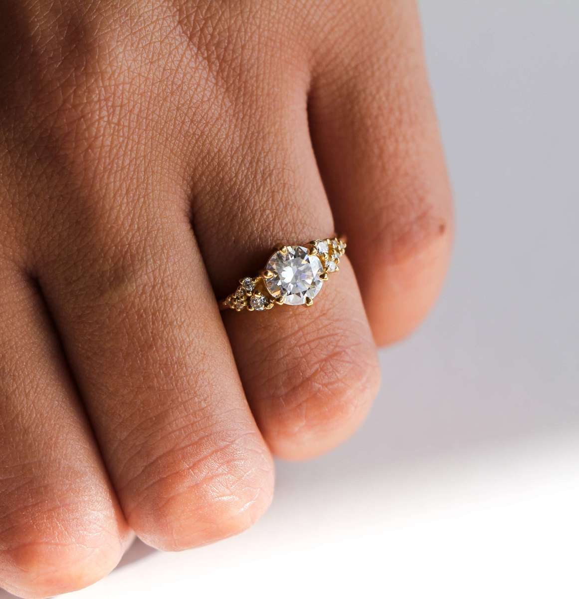 Moissanite Cluster Engagement Ring