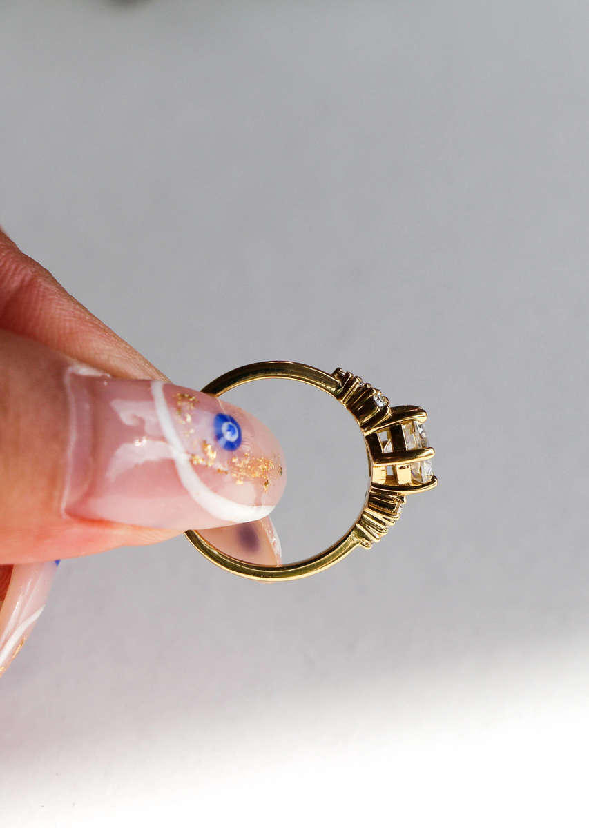 Moissanite Cluster Engagement Ring