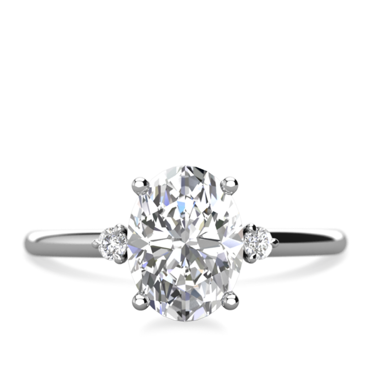 Jane - Oval Moissanite Three-stone Engagement Ring