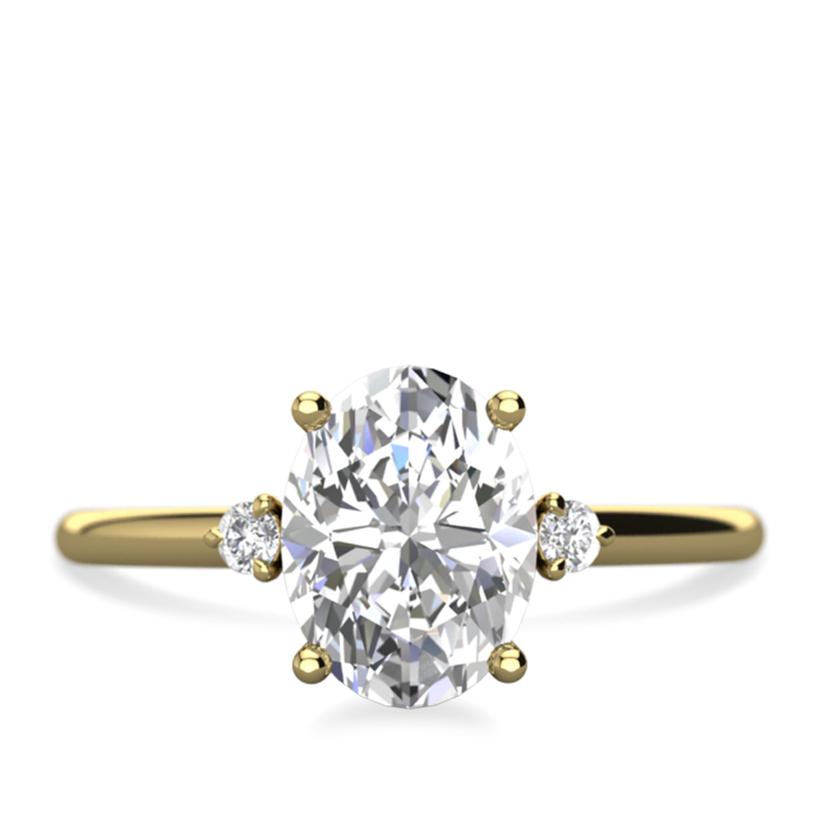 Jane - Oval Moissanite Three-stone Engagement Ring