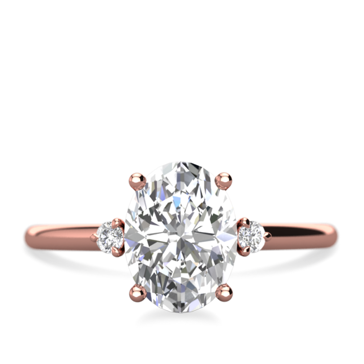 Jane - Oval Moissanite Three-stone Engagement Ring