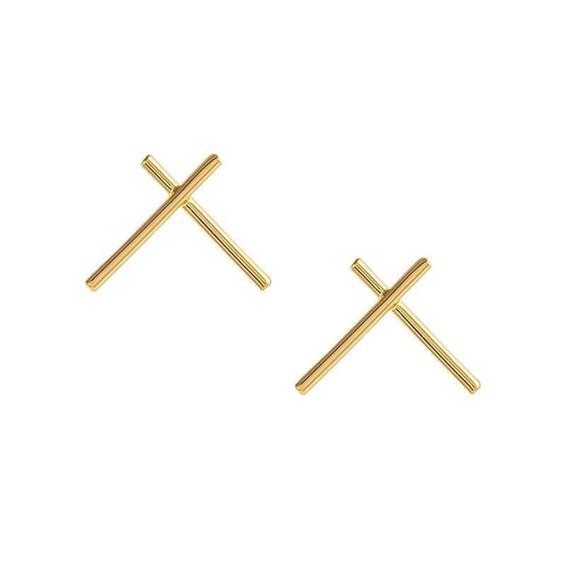 Gold Criss-Cross Earrings
