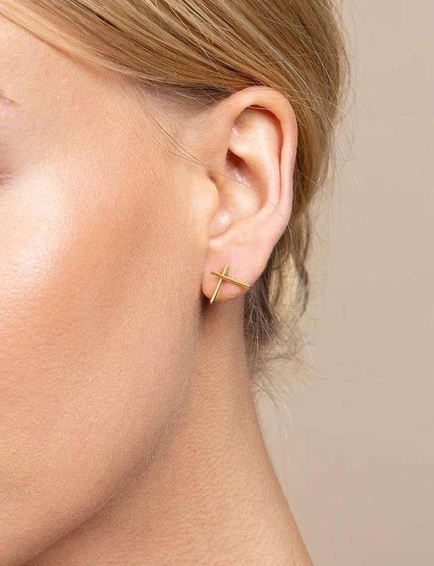 Gold Criss-Cross Earrings