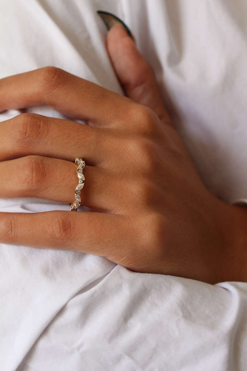 Multistone Marquise Eternity Band