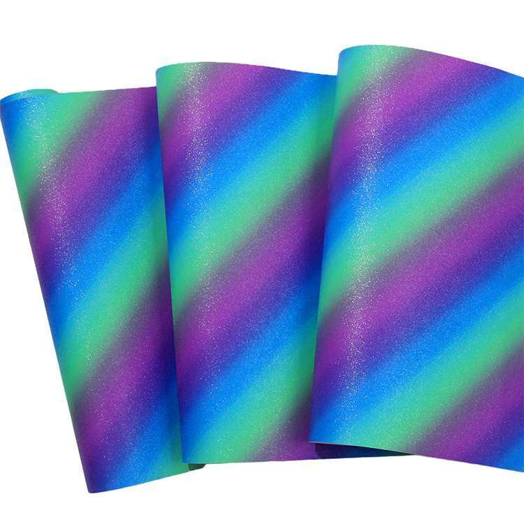 Rainbow Glitter Adheisve craft vinyl -  Blue/Green/Purple