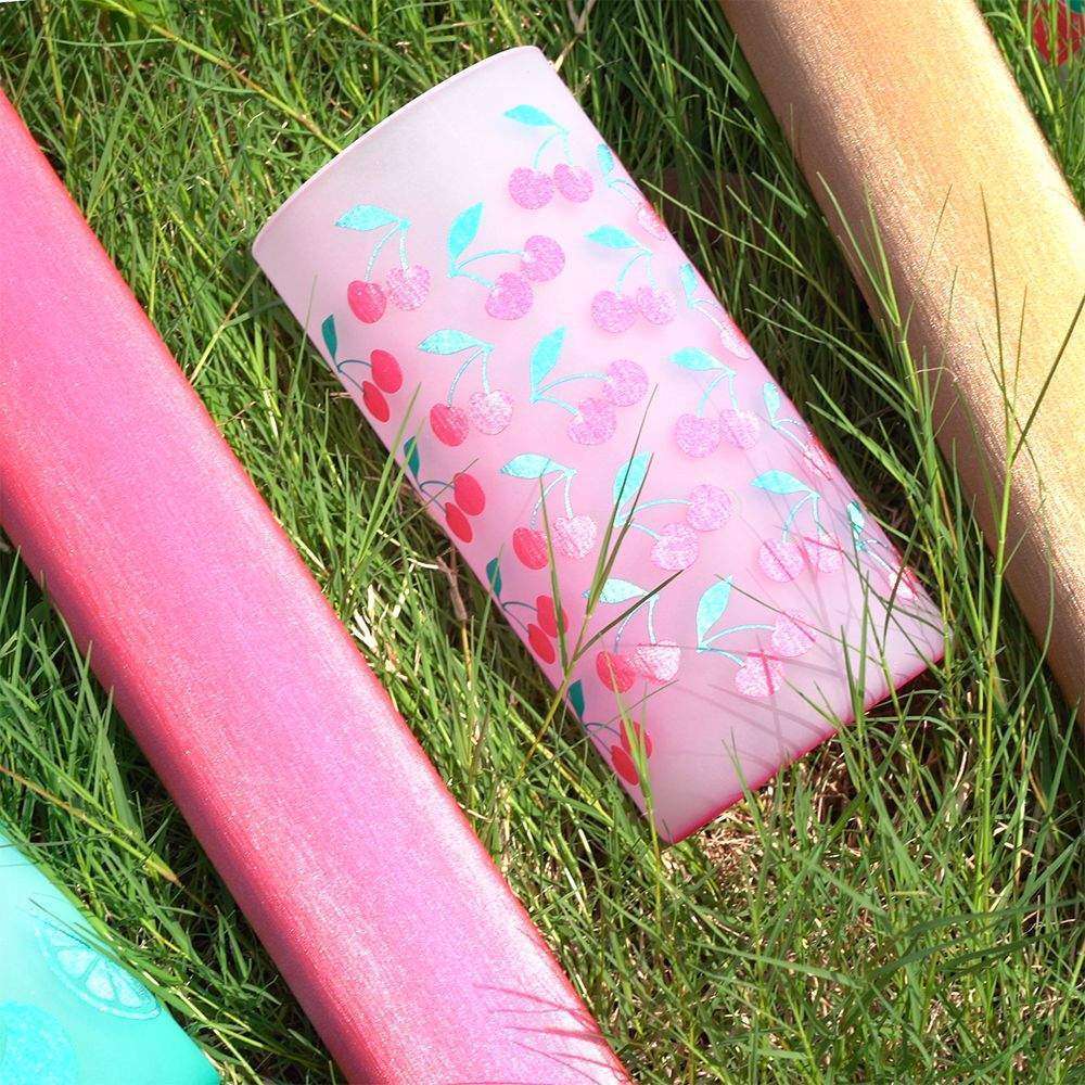 Brushed Glitter Adhesive Vinyl - Rose Red