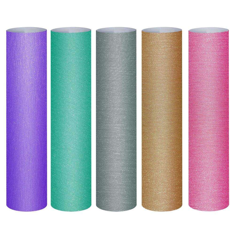 Brushed Glitter Adhesive Vinyl - Rose Red