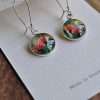 Pincushion protea long dangle earrings