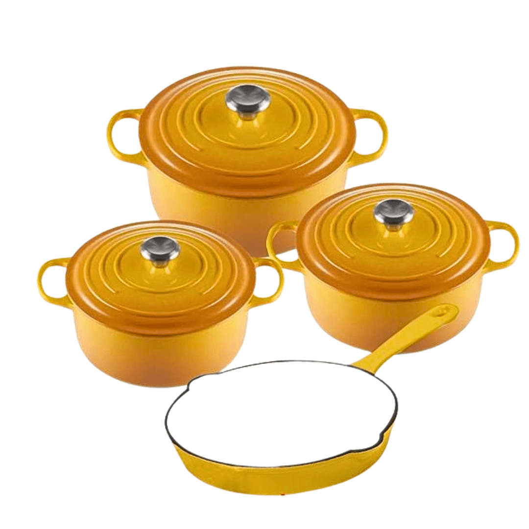 Muett 7 Piece Cast Iron Cookware Set - Yellow