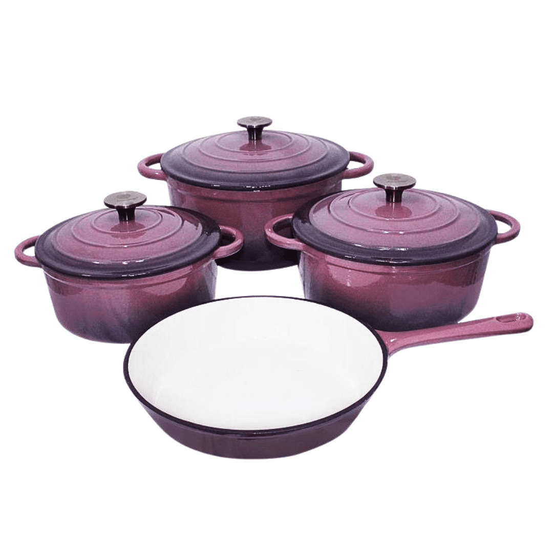 Muett 7 Piece Cast Iron Cookware - Purple