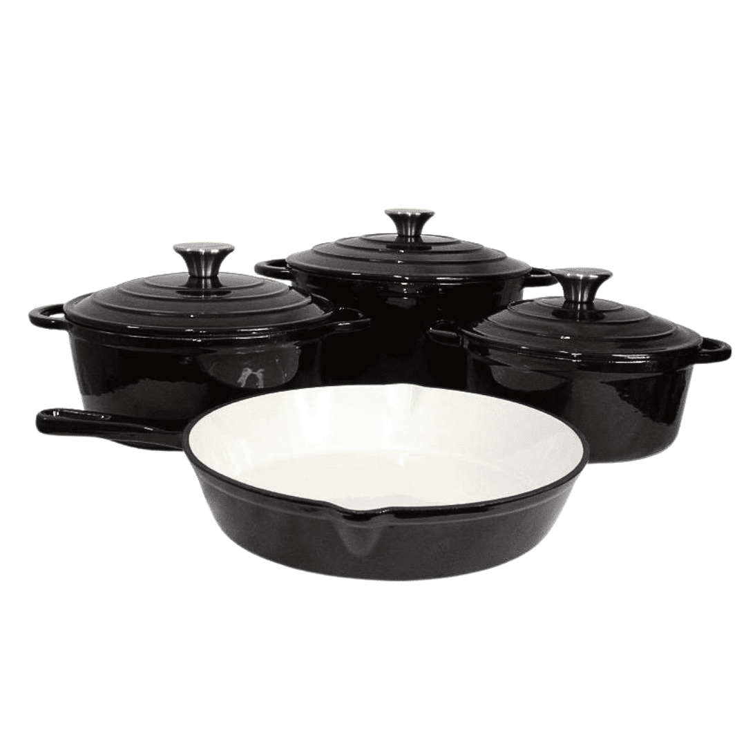 Muett 7 Piece Cast Iron Cookware - Black