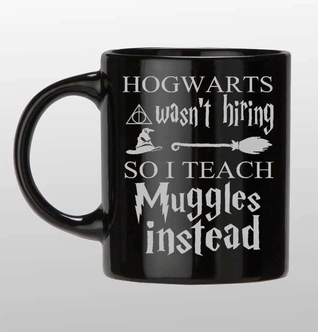 Hogwarts wasn't hiring Black and silver custom mug - 0.08kg