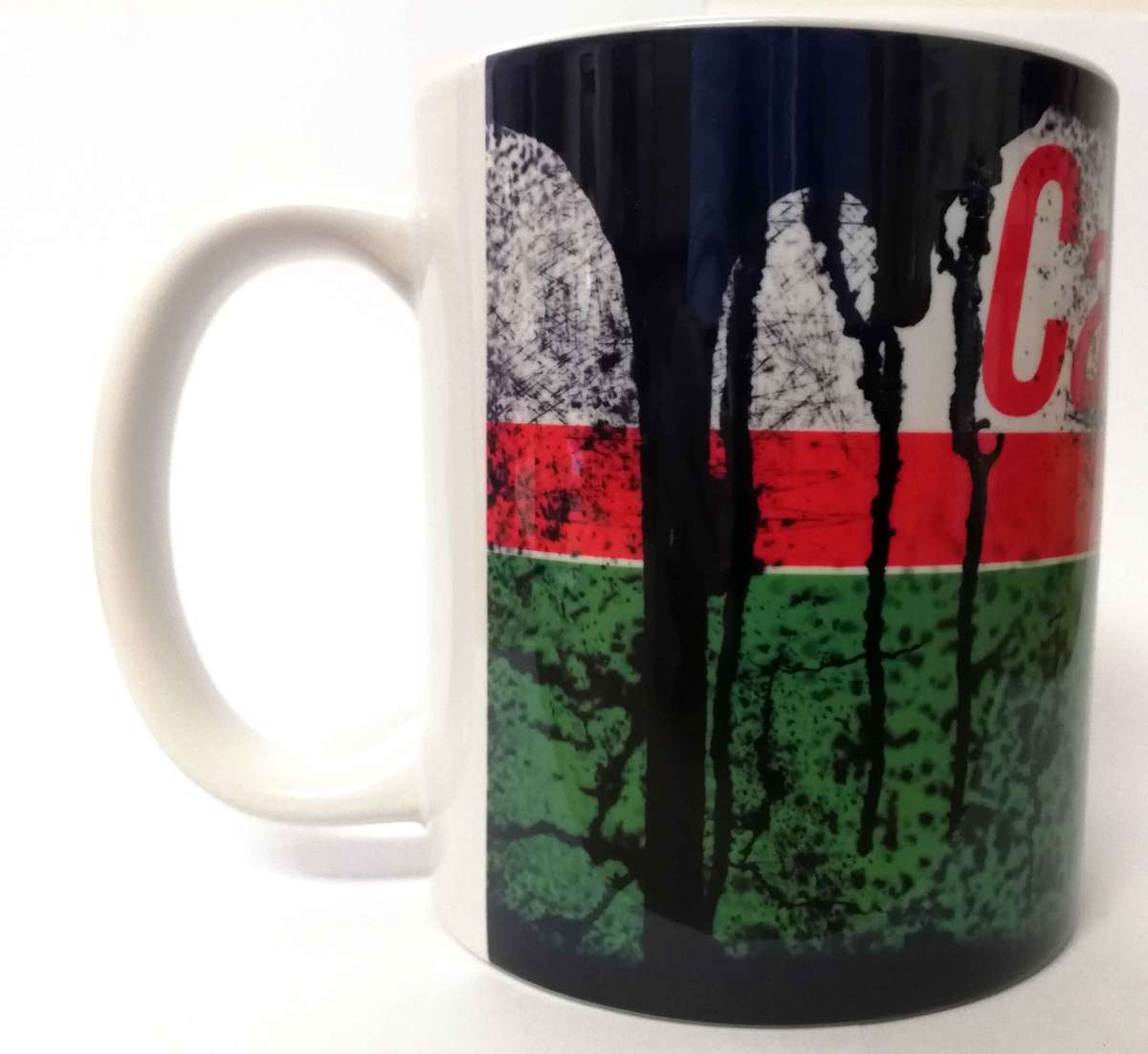 Messy oil can Coffee mug Castrol 2 Stroke White