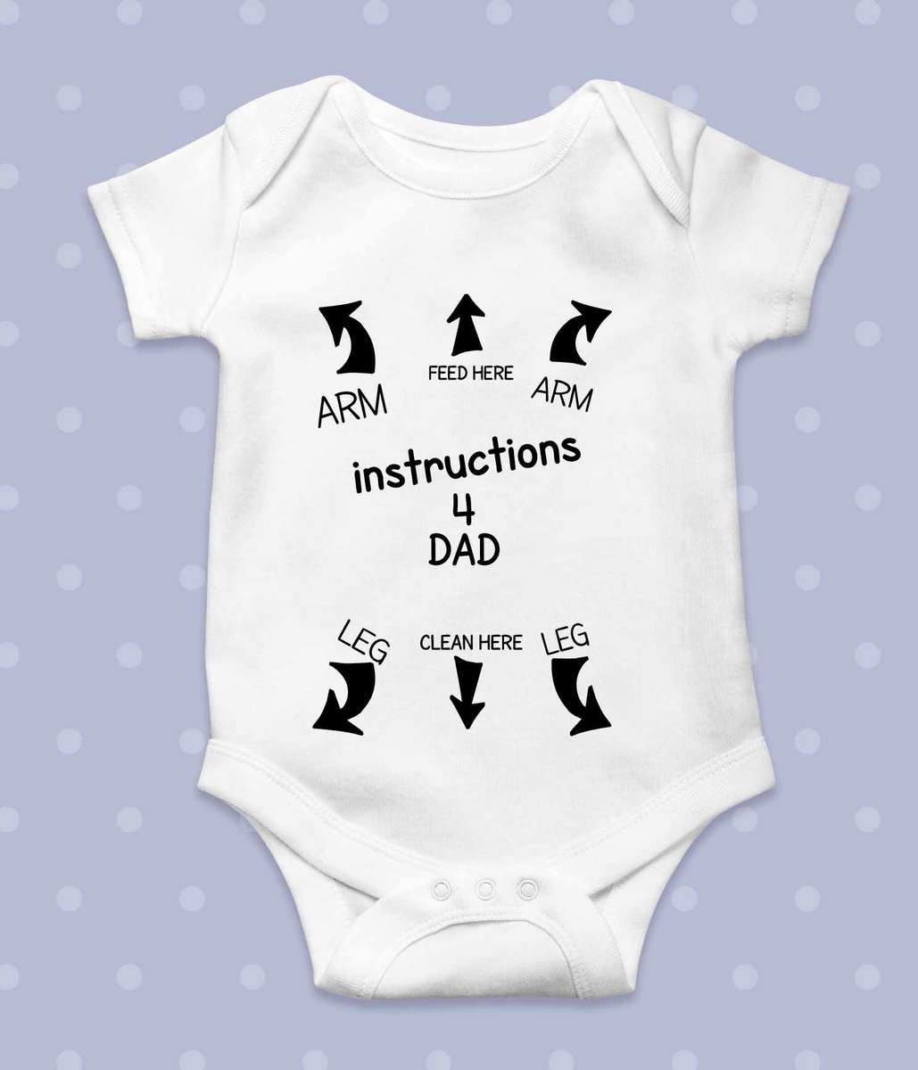 Instructions for Dad baby grow - 3-6-months Short-sleeves
