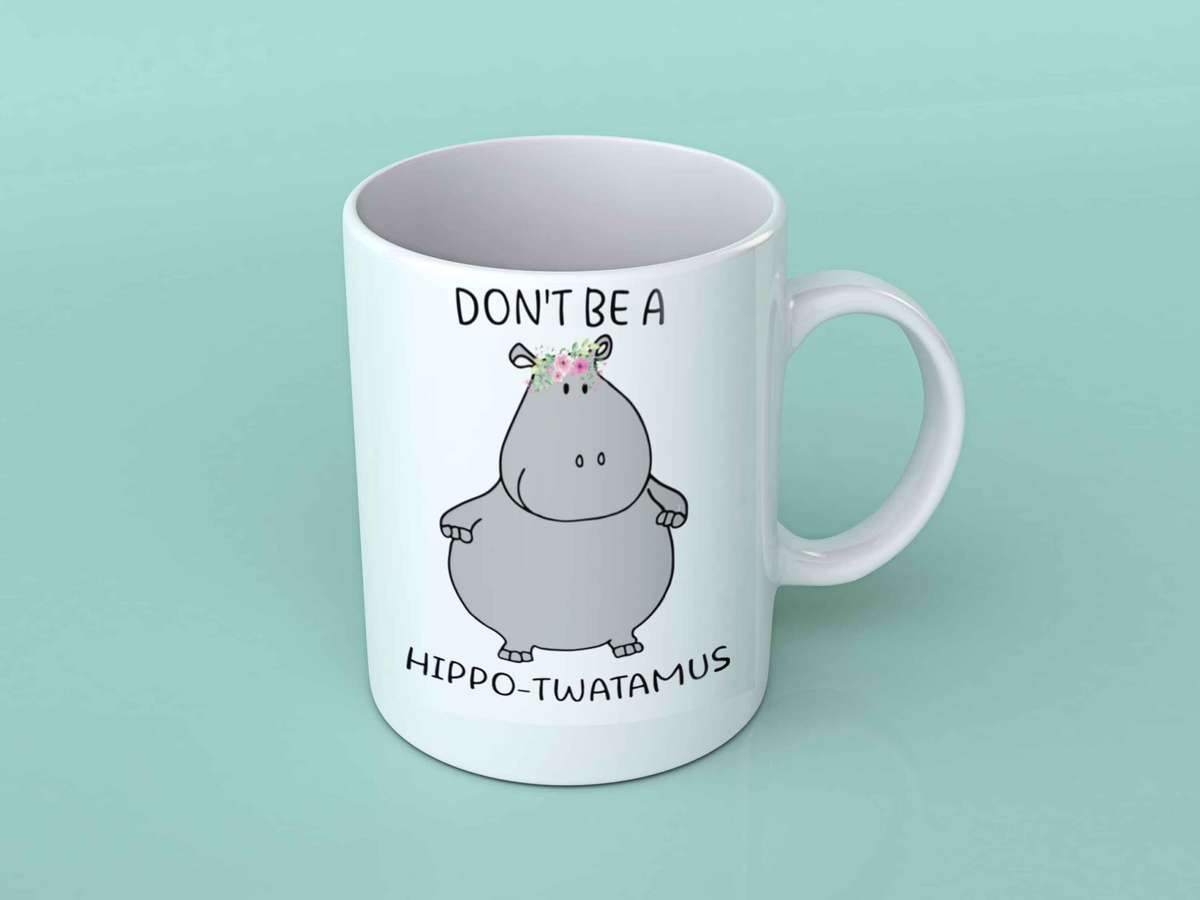 Hippo twatamus white coffee mug