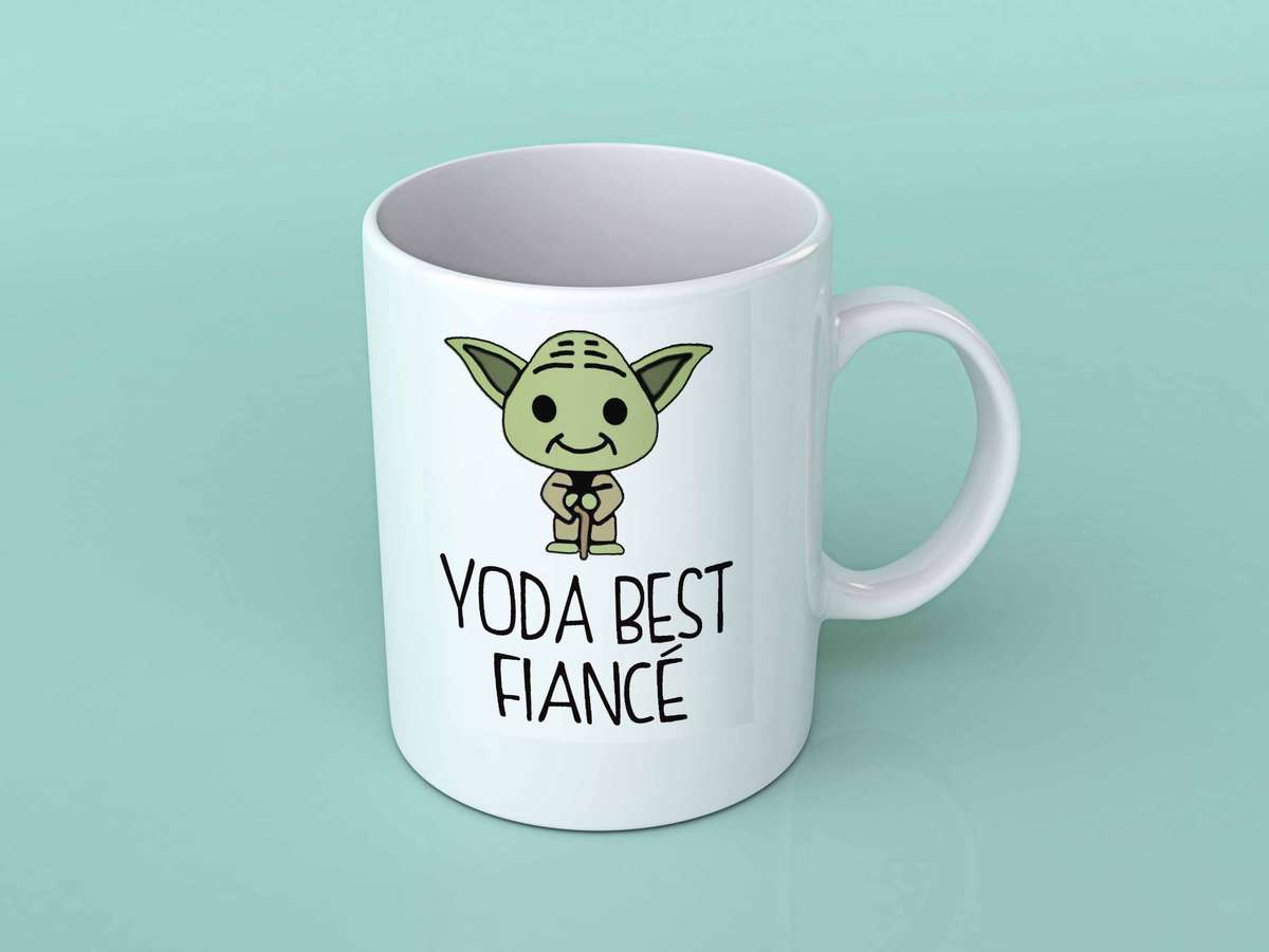 Yoda best Fiance white coffee mug