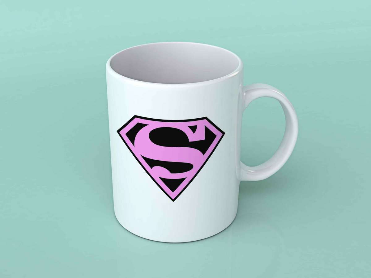 Superman pink ladies coffee mug