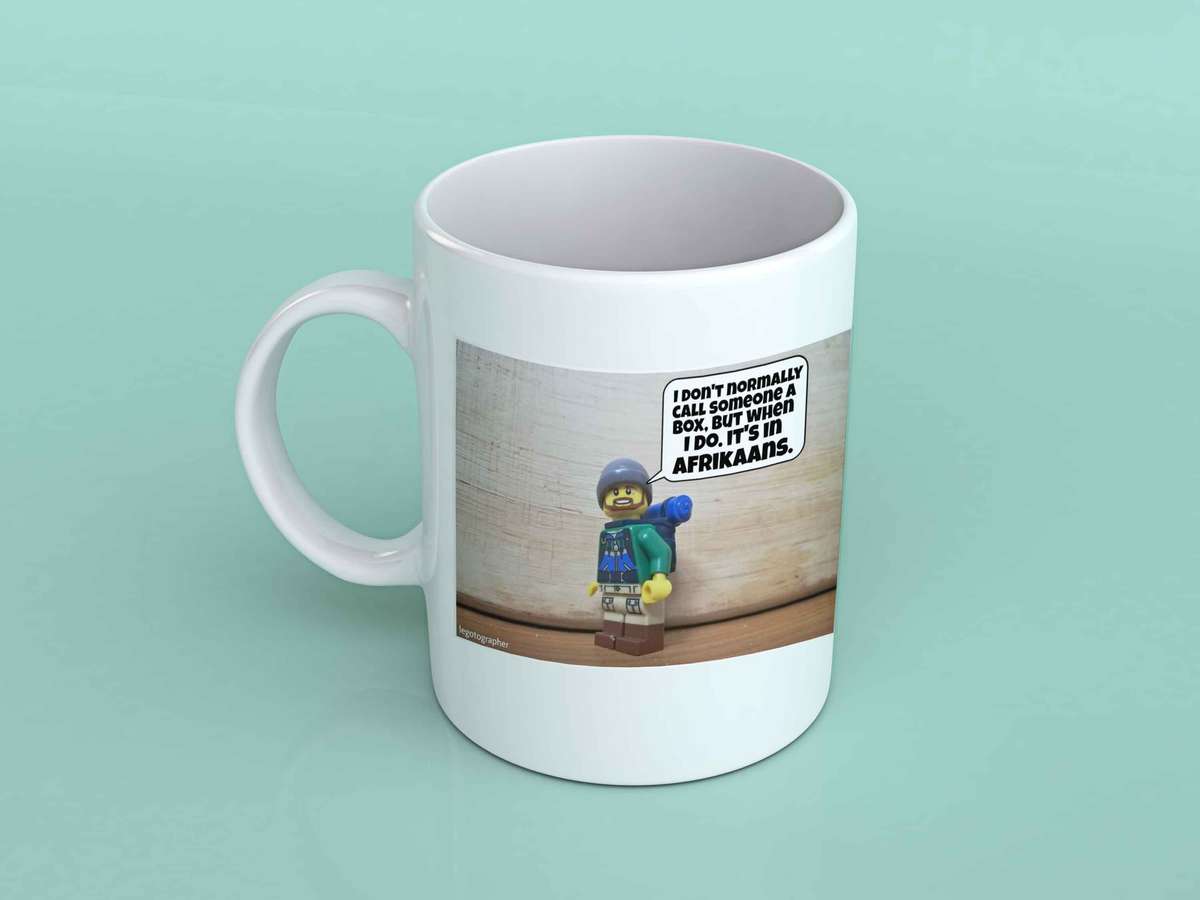 I don't normally call someone a box white coffee mug